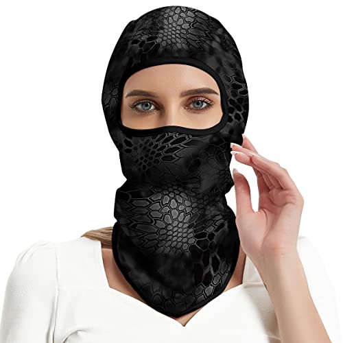 3D Balaclava Ski Mask Motorcycle Full Face Mask Outdoor Tactical Hood Headwear Mask Ghosts Skull Mask Men Women for Halloween - color: Black
