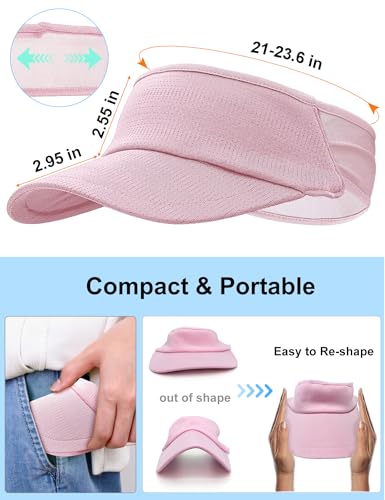 vidsel Sport Sun-Visor Hat Men Women, Summer UV Protection Stretchy Visor - color: Pink