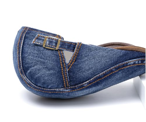 QHFHULV Newsboy Cap for Men Cotton Flat Gatsby Ivy Golf Cabbie Driving Hat - color: Denim Navy