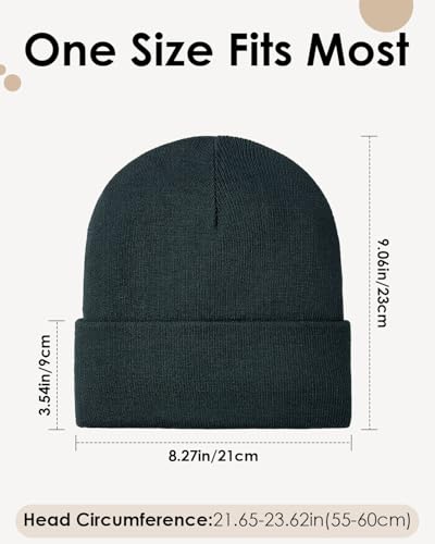 Century Star Men's Fleece-Lined Beanie Winter Knit Hat - Stretchable, Warm, Windproof, Unisex Cuffed Ski Cap for Sports - color: Navy