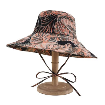 Women's Wide Brim Sun Hat Foldable Fisherman Hat Summer Hat for Beach Travel Outdoor Fashion Lightweight Packable Cap - color: Foliage Orange