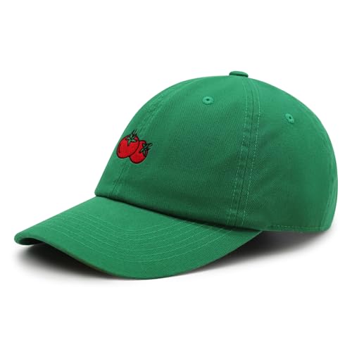 JPAK Two Tomatoes Premium Dad Hat Embroidered Cotton Baseball Cap Vegetables Embroidery - color: Kelly Green