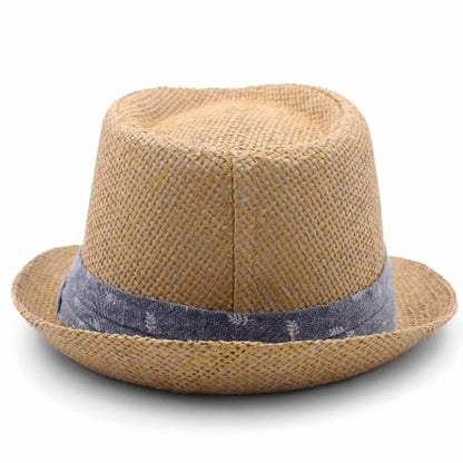 LIDHAY Straw Fedora Hat for Men Women |Short Brim Panama Sun Hat - color: Khaki