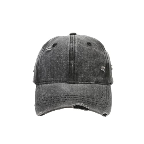 YuMENo Distressed Baseball Cap for Women Men Vintage Washed Cotton Low Profile Adjustable Dad Hats - color: Khaki