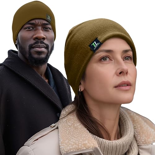 Temple Tape Tactical Fleece Watch Cap Beanie – Skull Cap Fleece Hat - Mens & Women - color: Coyote Brown, size: One Size