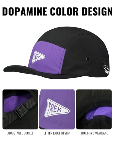 Clakllie Quick Dry Short Brim Hats for Men 5 Panel Running Hat Waterproof Baseball Cap Outdoor Hiking Hat Flat Bill Cadet Cap - color: Cdus-bssd2567-black