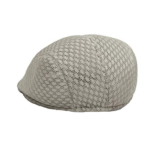 WITHMOONS Breathable Mesh Summer Hat Newsboy Ivy Cap Cabbie Flat Cap UZ30053 - color: Ivory