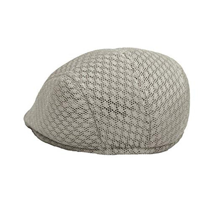 WITHMOONS Breathable Mesh Summer Hat Newsboy Ivy Cap Cabbie Flat Cap UZ30053 - color: Ivory
