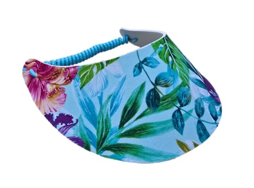 Women's Flower Design Lightweight Packable Foam Visor for Sun Protection & Outdoor Activities - color: Tropical 13