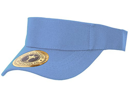 TOP HEADWEAR Solid Adjustable Blank Visor - color: Sky Blue