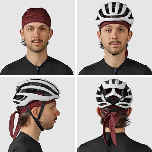 GripGrab Summer Cycling Bandana UV Protection Under Helmet Headwrap - color: Dark Red