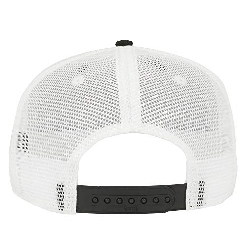 OTTO SNAP Hawaiian Pattern Square Flat Visor 6 Panel Pro Style Snapback Hat - color: Blk/Blk/Wht