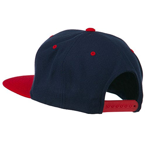 3D Clover Embroidered Two Tone Snapback Cap - color: Navy Red