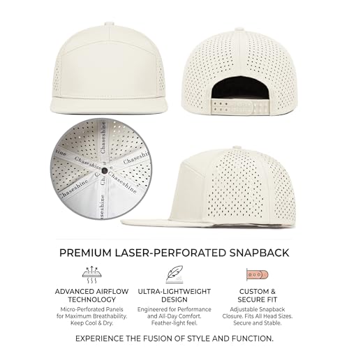 4 Inclusive Sizes Performance Flat Brim Trucker Hat Men Women, 7 Panel Snapback Running - color: 71.beige