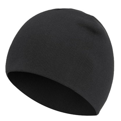 100% Cotton Beanie Hat for Men Women Cuffless Warm Winter Hats - color: 1pcs-black