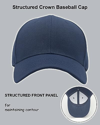 Utmost Structured Baseball Cap with Adjustable Closure - Performance Hat for Outdoor Activities and Custom Embroidery (1pc Navy)