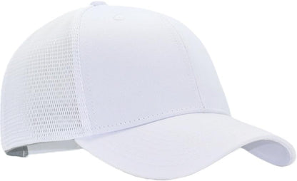 Mens Mesh Snapback Trucker Hat Baseball Cap, Fits OSFM&XXL Head - color: Curved White, size: Medium-Large