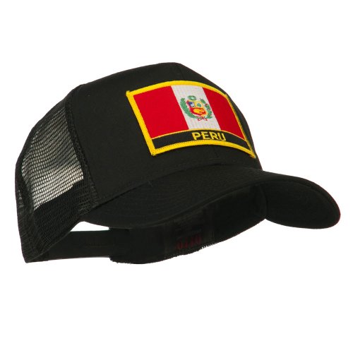 e4Hats.com South America Flag Letter Patched Mesh Cap - color: Peru