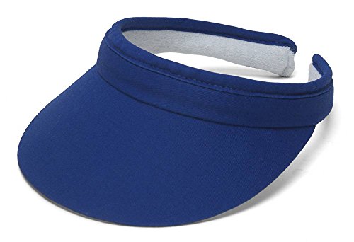 Mens Womens Sun Protection Sports Cotton Clip On Golf Tennis Visor - color: Royal