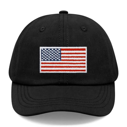 qikqik Baby Baseball Cap Toddler Baseball Hat Baby Ball Cap Toddler Hats for Boys Girls Cotton Infant Caps Kids Trucker Hat - color: Black With Usa Red/White/Blue Flag, size: 6-24 Months