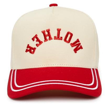 Funky Junque Women's 2 Tone Trucker Hats - color: Mother (Upside Down) - Red/Beige