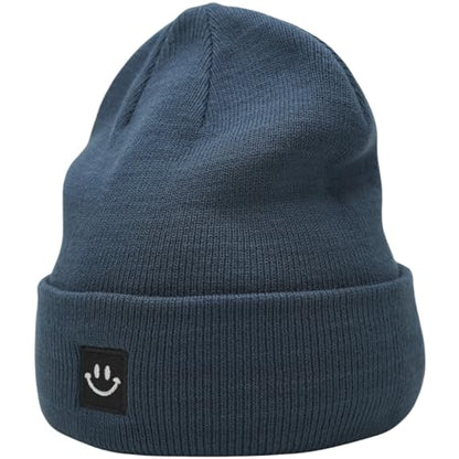 55cube Unisex Winter Beanie Hats Warm Thick Knit Cuffed Skullcaps - color: Dark Blue Green