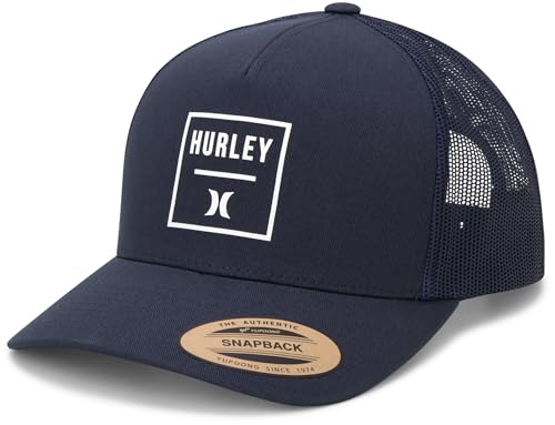 Hurley Mens Trucker Hat Fairway Mesh Trucker Hat, Quick Dry Snapback - color: Navy