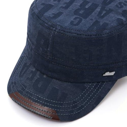 Cadet Hat Flat Top Hats Army Military Caps for Men Women - color: Navy C