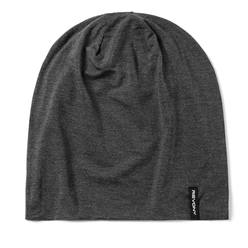 Summer T-Shirt Beanie for Men & Women - Soft Modal - Slouchy Style - color: Charcoal