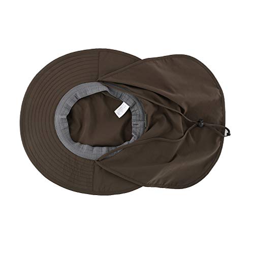 Home Prefer Outdoor UPF50+ Mesh Sun Hat Wide Brim Fishing Hat with Neck Flap Sun Hat for Men Women - color: Army Green