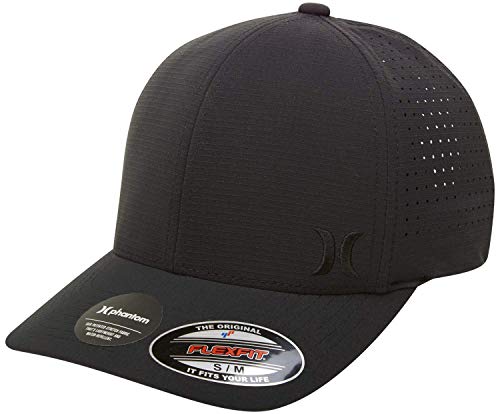 Hurley Men's Baseball Cap - Sweat-Wicking Fitted Baseball Hats for Men (S-XL) - color: Black/Black, size: Small-Medium