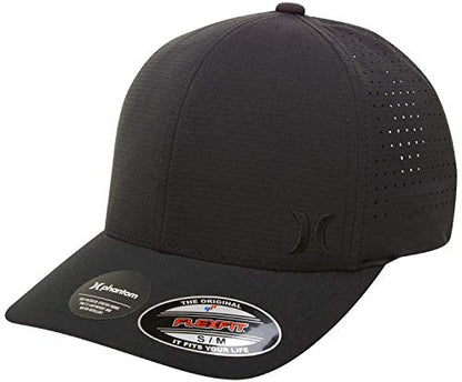 Hurley Men's Baseball Cap - Sweat-Wicking Fitted Baseball Hats for Men (S-XL) - color: Black/Black, size: Small-Medium