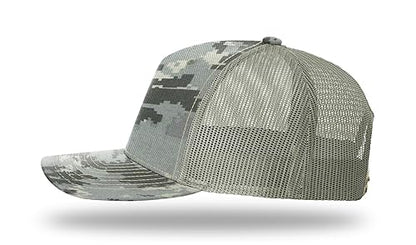 Richardson 112FP & 112PFP Classic Fit Five-Panel Snapback Trucker Cap |OSFM - color: Digital Camo/Light Green