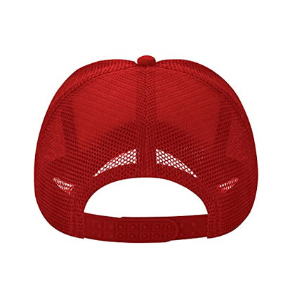 Mens Twisted Trucker Hat Mesh Snapback Adjustable Baseball Cap - color: Red