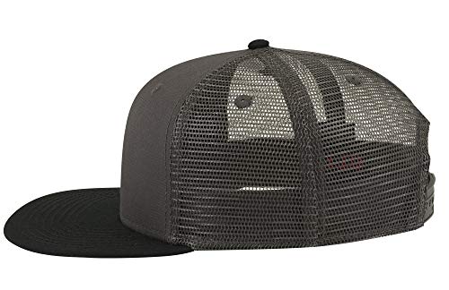 OTTO SNAP Hawaiian Pattern Square Flat Visor 6 Panel Pro Style Snapback Hat - color: Blk/Ch.gry/Ch.gry