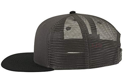 OTTO SNAP Hawaiian Pattern Square Flat Visor 6 Panel Pro Style Snapback Hat - color: Blk/Ch.gry/Ch.gry