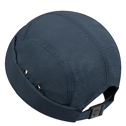 CLAPE Brimless Cap for Men Lightweight Breathable Nylon 5 Panel Docker Cap Waterproof No Visor Worker Rolled Cuff Leon Hat - color: Dbh01-navy