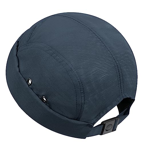 CLAPE Brimless Cap for Men Lightweight Breathable Nylon 5 Panel Docker Cap Waterproof No Visor Worker Rolled Cuff Leon Hat - color: Dbh01-navy