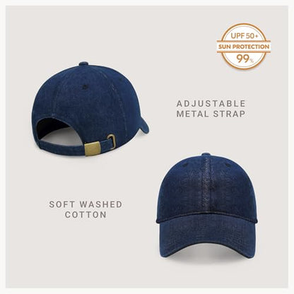 CHOK.LIDS Everyday Premium Cotton Dad Hat Adjustable Baseball Cap Unisex - color: Dark Denim
