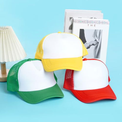 Yookat 8 Pieces Blank Baseball Caps Mesh Trucker Hat Sublimation Blank Trucker Hats for Men and Women
