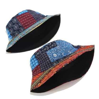 Quanhaigou Reversible Printed Bucket Hat,Summer Beach Outdoor Cap - color: Bohemia