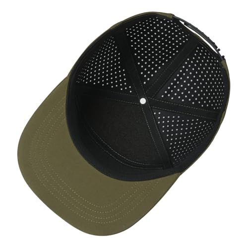 FEINION Men Laser Mesh Flat Brim Snapback Baseball Cap - color: Army Green