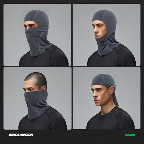 QINGLONGLIN Balaclava Ski Mask Windproof Full Face Cover Men Women 3 Pack - color: Gray+gray+gray.