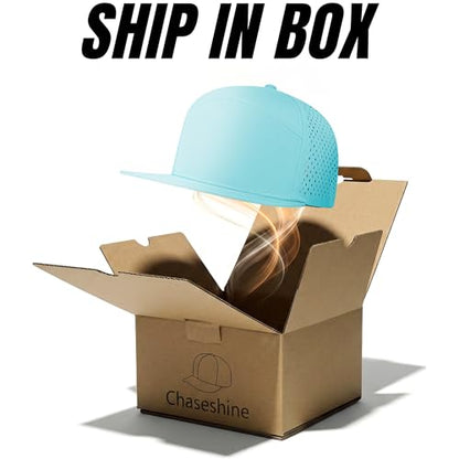 4 Inclusive Sizes Performance Flat Brim Trucker Hat Men Women, 7 Panel Snapback Running - color: 73.sky Blue