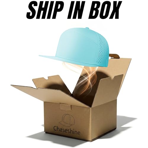 4 Inclusive Sizes Flat Bill Performance Trucker Hat Men Women, 7 Panel Snapback Running - color: 23.sky Blue