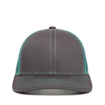 Outdoor Cap Unisex-Adult Outdoor Cap Structured Mesh Back Trucker Cap - color: Charcoal/Aqua