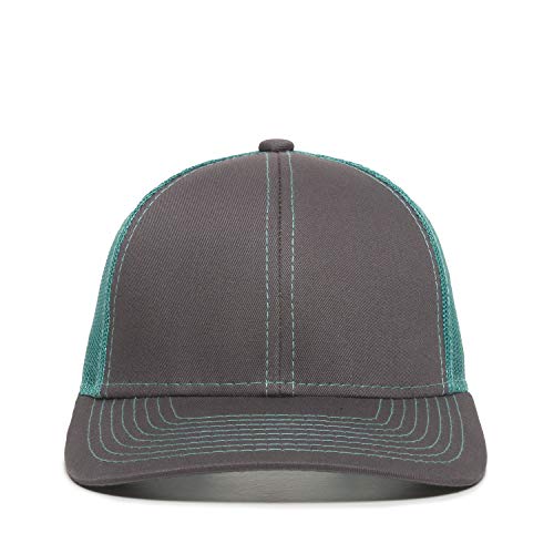 Outdoor Cap Unisex-Adult Outdoor Cap Structured Mesh Back Trucker Cap - color: Charcoal/Aqua
