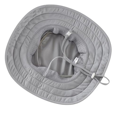 Connectyle Kids Foldable Wide Brim Sun Hat UPF 50+ Sun Protection Bucket Hats Breathable Summer Beach Hat for Boys Girls - color: Light Grey, size: Small