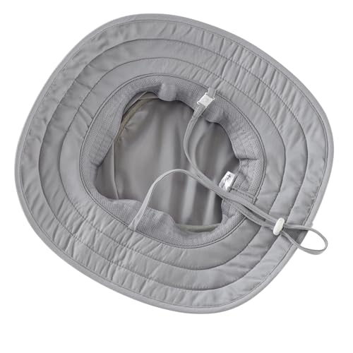 Connectyle Kids Foldable Wide Brim Sun Hat UPF 50+ Sun Protection Bucket Hats Breathable Summer Beach Hat for Boys Girls - color: Light Grey, size: Medium