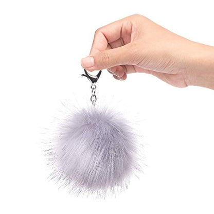 Tatuo 16 Pcs Faux Fur Pom Poms for Hats, Pink Mixed Colors - color: Pink Mixed Colors